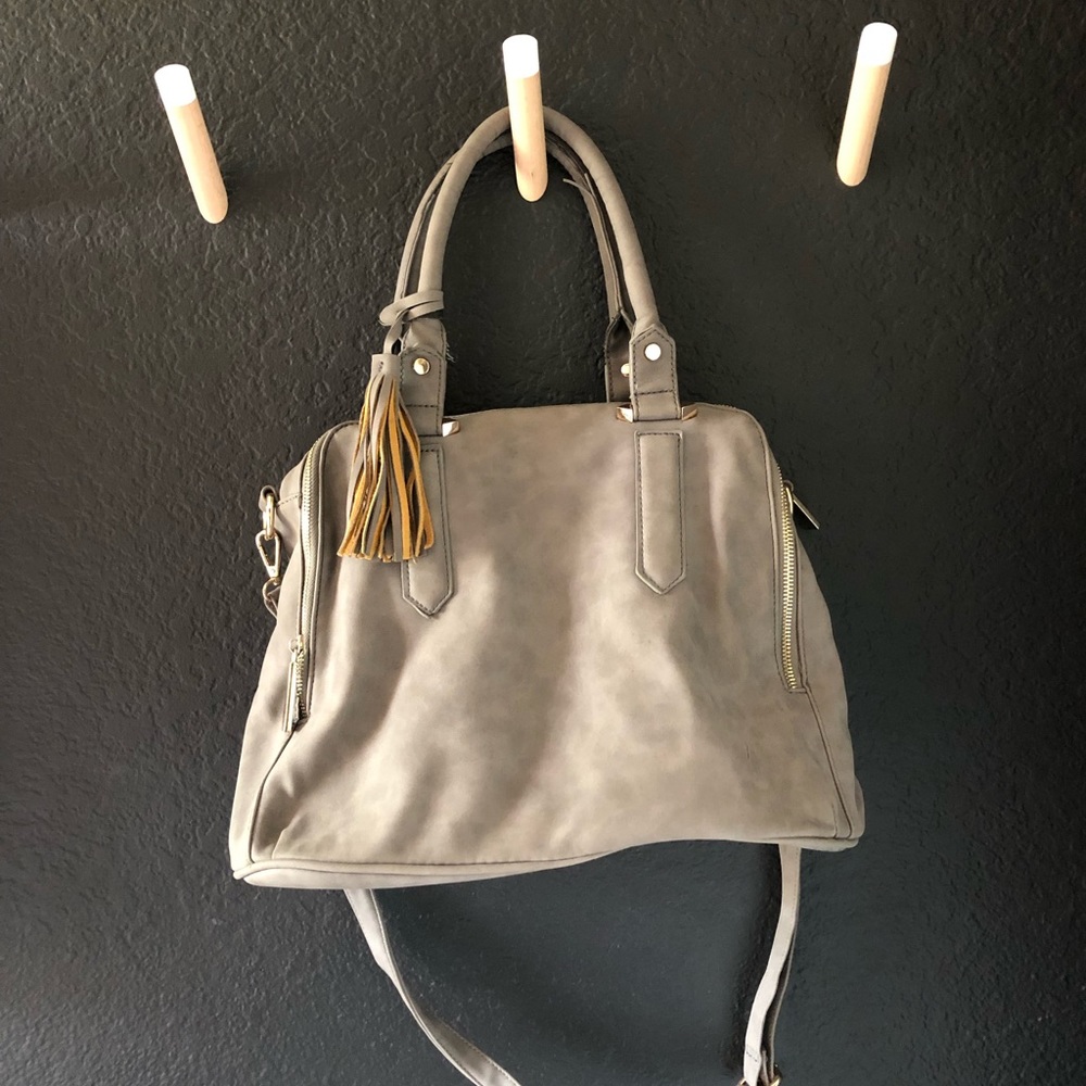 Suede grey arm or shoulder bag from Francesca’s